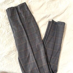 Spanx brand grey plaid dress leggings